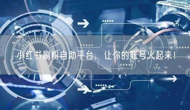 小红书刷粉自助平台，让你的账号火起来！
