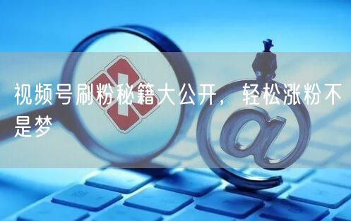 视频号刷粉秘籍大公开，轻松涨粉不是梦